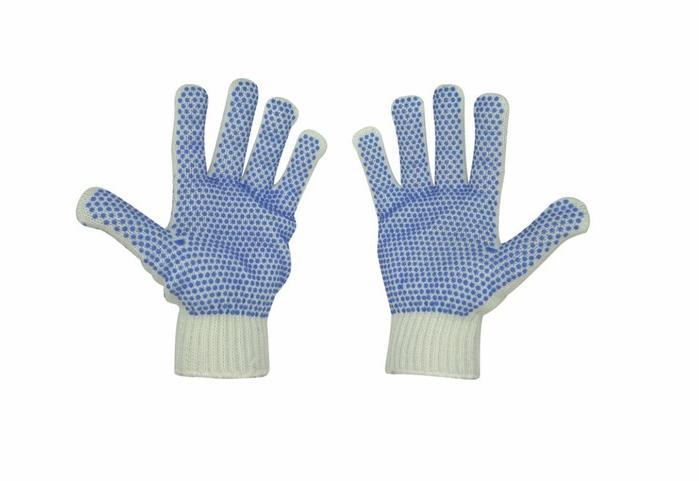 Joy Fish White Knit Blue Dot Glove