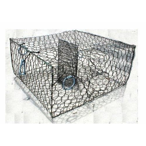 Joy Fish Blue Crab Trap Low Boy 24" X 24" X 11" Vinyl Coated Black