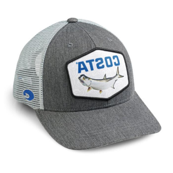 Costa Del Mar XL Fit Trucker Patch Hat Tarpon Gray