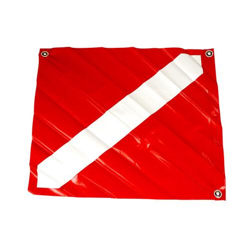 Joy Fish Dive Flag 20"x24" Vinyl Red & White