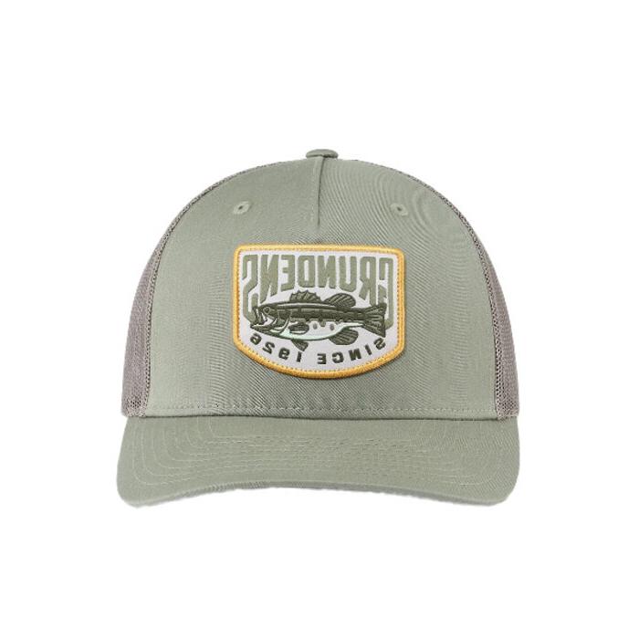 Grundens Bass Patch Trucker Hat Loden Green