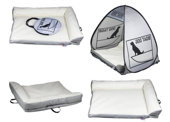 Boat Dog Bed with Tent - Gray - Large