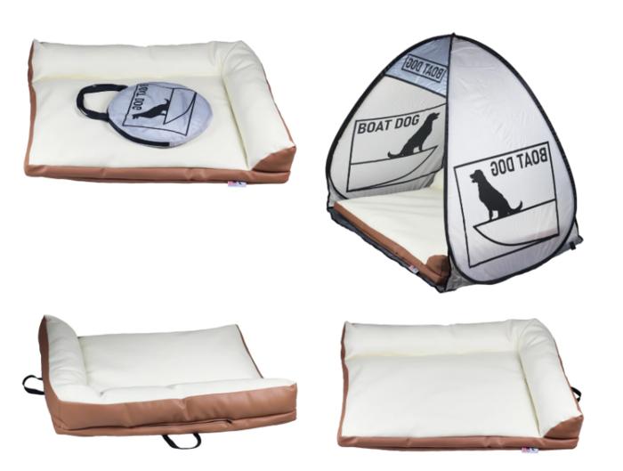 Boat Dog Bed with Tent - Camel - Large